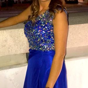 Blue Mori Lee prom dress